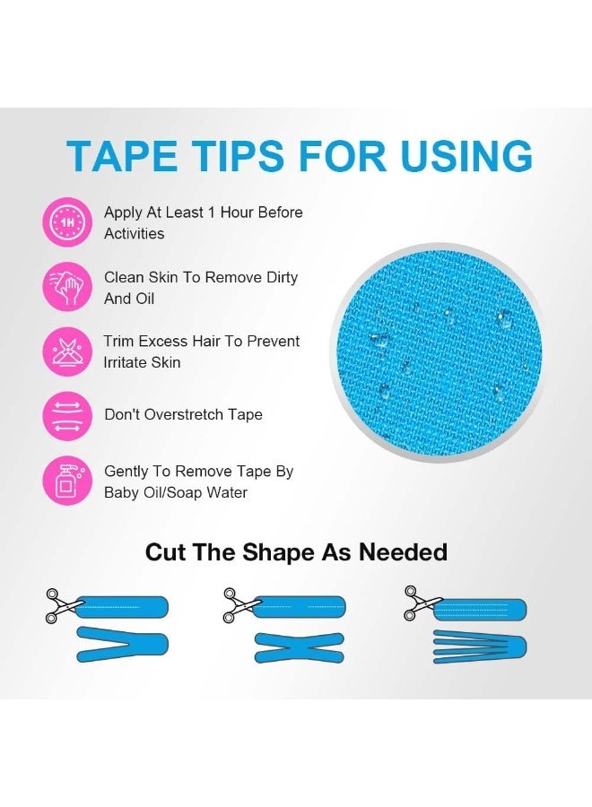 OSHIMA 40 Pcs Kinesiology Tape, Waterproof Sports Physio Tape, Muscle Support, Muscle Support, Fitness Running Tennis Swimming, Exercise, Pain Relief, Waterproof Adhesive for Sports & Injury Recovery - Image 4